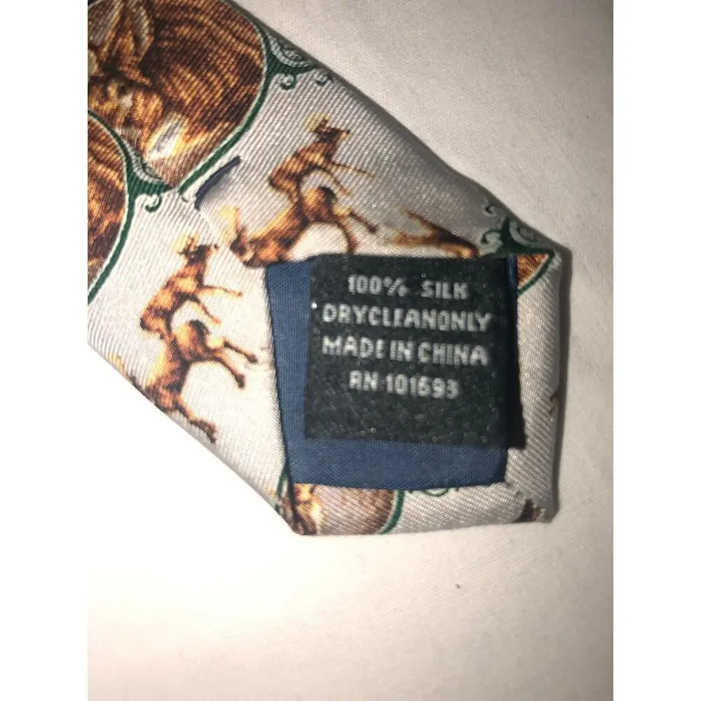 Vintage Bucks Does Stag Silk Mens Tie Reindeer Jon Q Wright Artist 2004